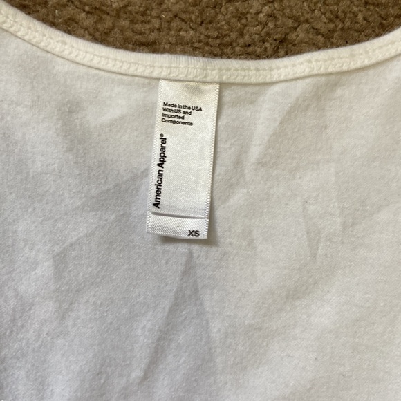 2/$20 V-Neck American Apparel White Bodysuit, Long Sleeve - Picture 2 of 2